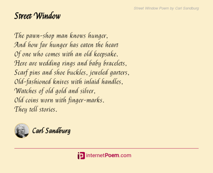 At a window by carl sandburg