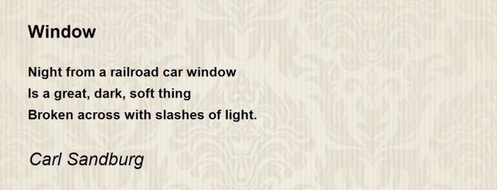 At a window by carl sandburg