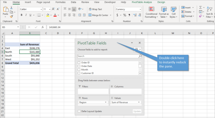 Which is not a section in the pivottable fields pane