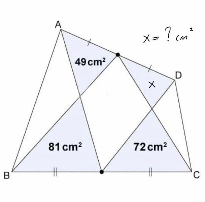 Quadrilateral triangle problem right isosceles geometry midpoint midpoints bc ad degrees abd equal distance cd between find