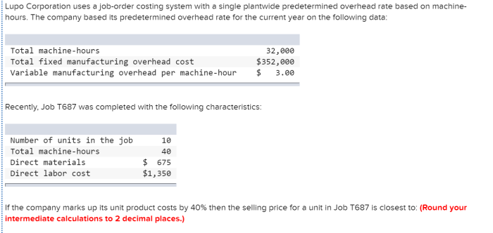 Lupo corporation uses a job-order costing system